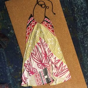 Low back hi lo hem halter top